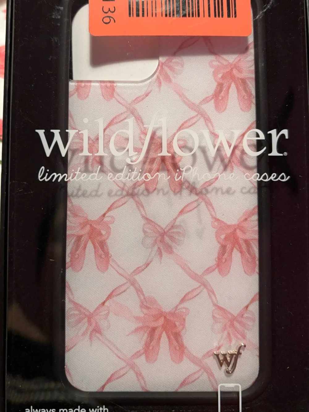 Wildflower Pink Ribbon Bow iPhone 12/12 Pro Case nwt